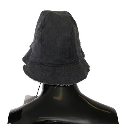 Costume National Zwart Gewassen Brede Rand Outdoor Bucket Hat