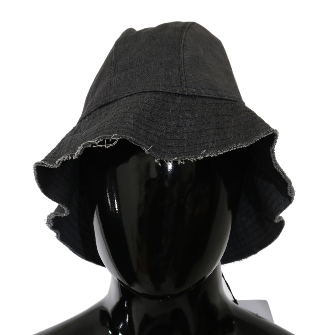 Costume National Zwart Gewassen Brede Rand Outdoor Bucket Hat
