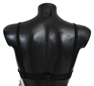 Soutien-gorge push-up en dentelle noire et rose Roberto Cavalli