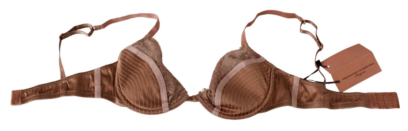 Ermanno Scervino Sous-vêtements push-up en soie et dentelle nue