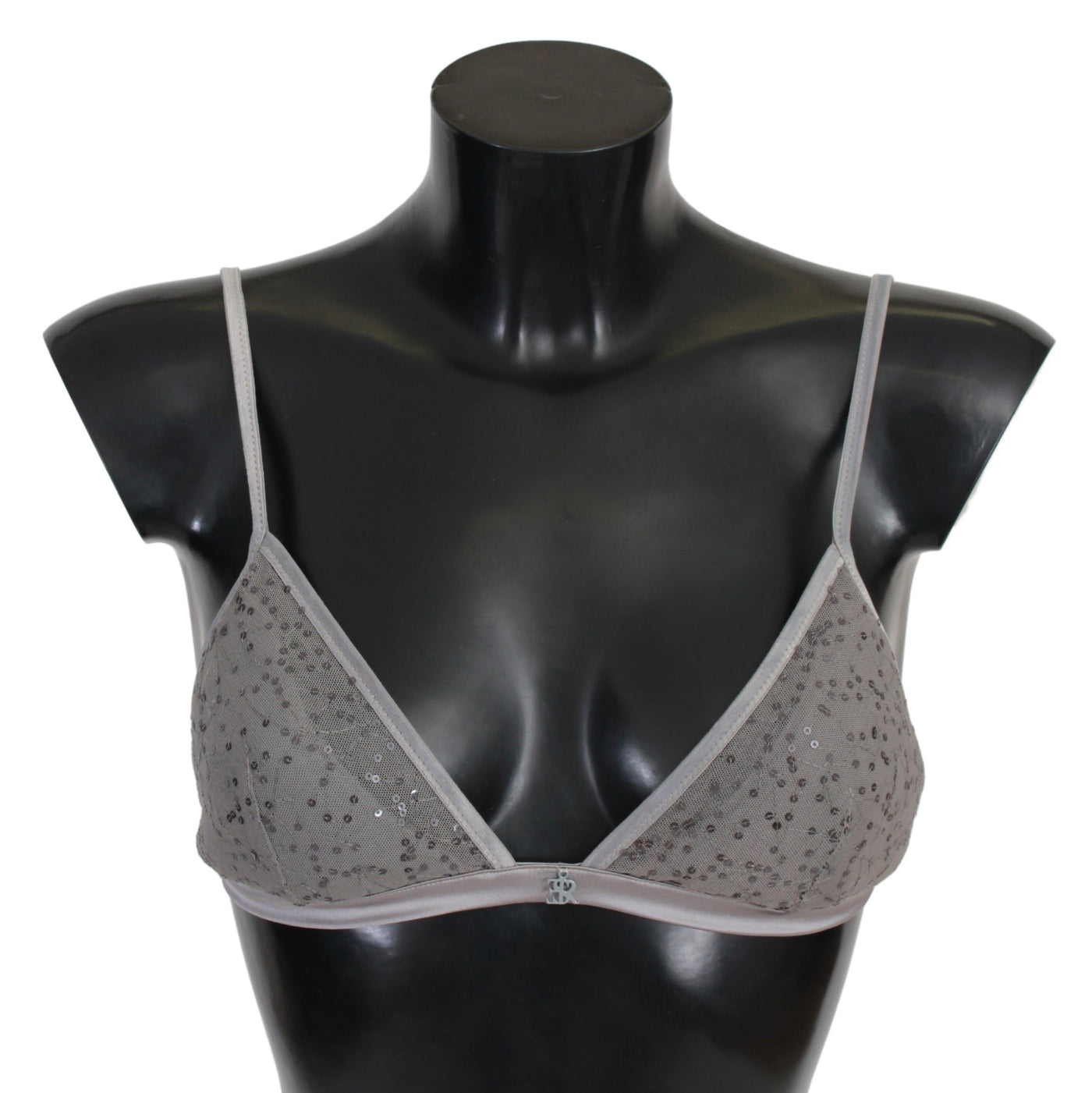 Ermanno Scervino Sous-vêtements soutien-gorge triangulaire à paillettes en nylon gris