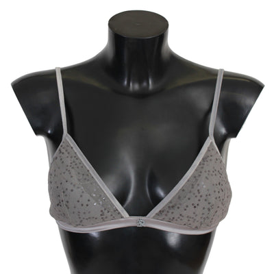 Ermanno Scervino Sous-vêtements soutien-gorge triangulaire à paillettes en nylon gris