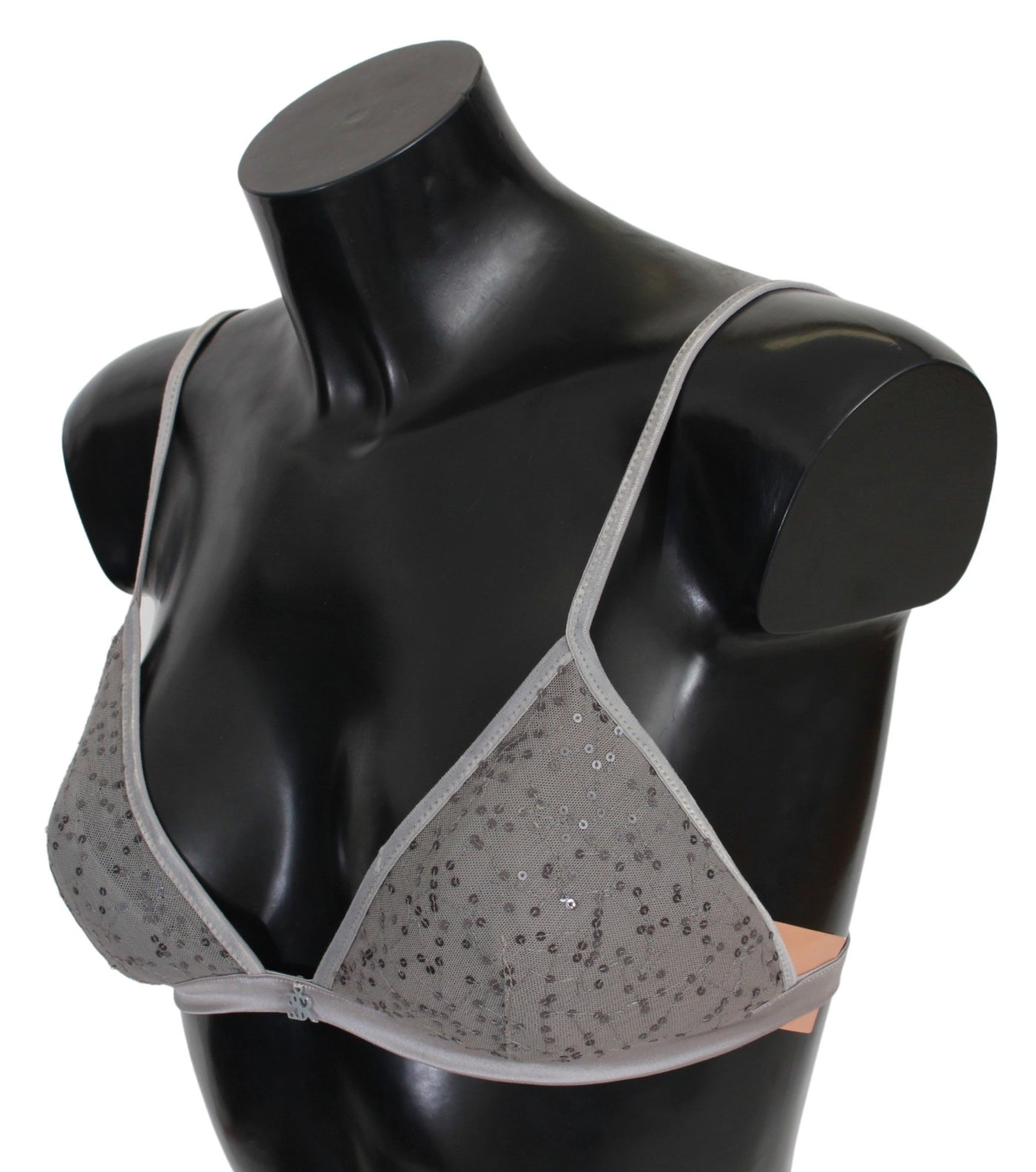 Ermanno Scervino Sous-vêtements soutien-gorge triangulaire à paillettes en nylon gris