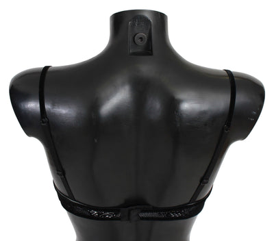 Ermanno Scervino Soutien-gorge Balconcino en maille noire Sous-vêtements en nylon