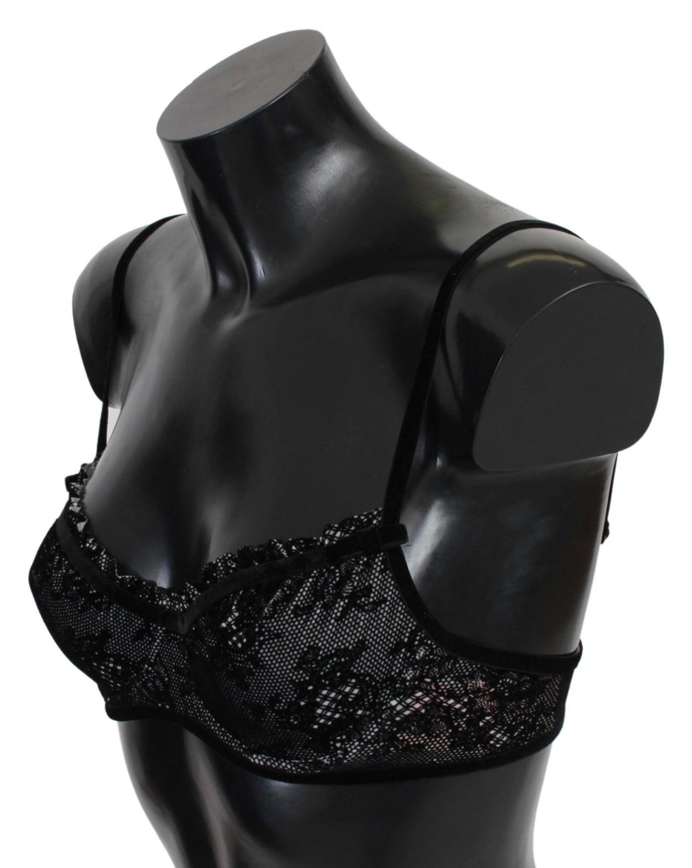 Ermanno Scervino Soutien-gorge Balconcino en maille noire Sous-vêtements en nylon