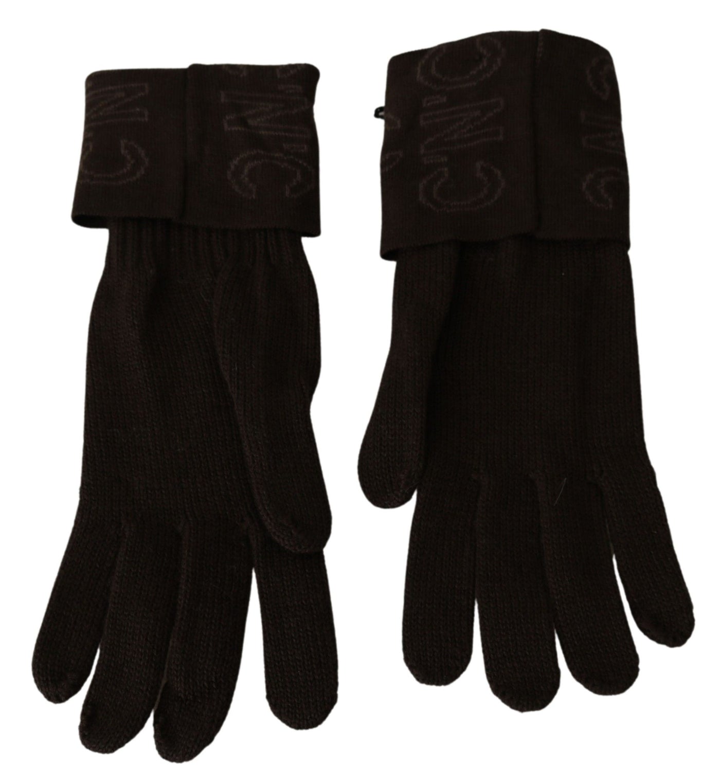 Gants en laine tricotée marron Costume National, taille unique, longueur poignet