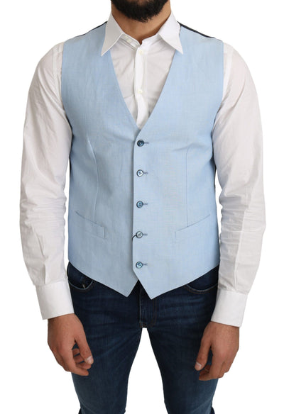 Dolce &amp; Gabbana Blauwe Viscose Stretch Formele Jas Vest