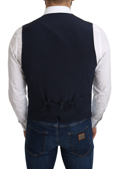Dolce &amp; Gabbana Blauwe Viscose Stretch Formele Jas Vest