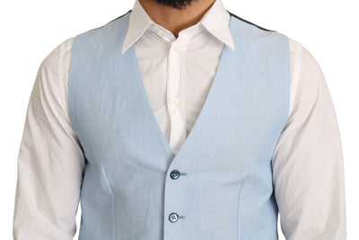 Dolce &amp; Gabbana Blauwe Viscose Stretch Formele Jas Vest