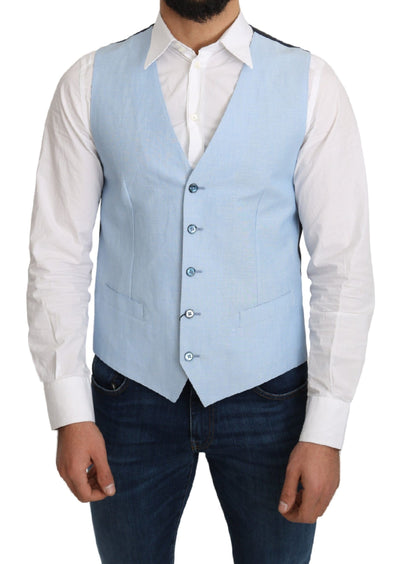 Dolce &amp; Gabbana Blauwe Viscose Stretch Formele Jas Vest
