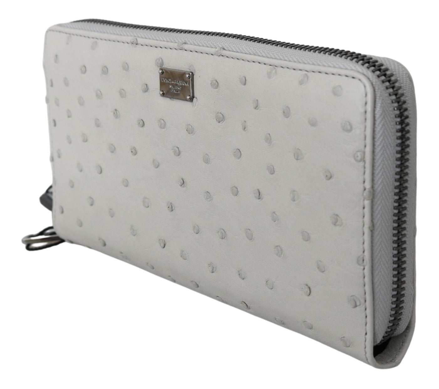 Dolce &amp; Gabbana Continental Clutch Portemonnee van Wit Struisvogelleer voor Heren