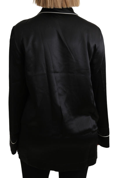 Chemisier noir en soie extensible Dolce &amp; Gabbana