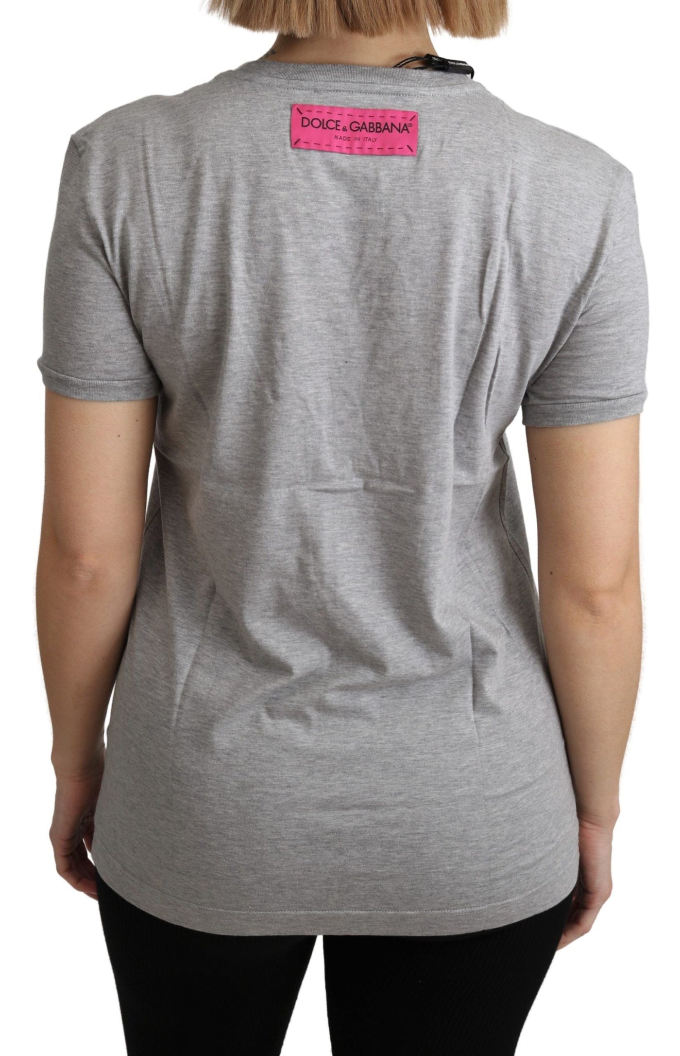 Dolce &amp; Gabbana grijs katoenen Amore e Bellezza top-T-shirt