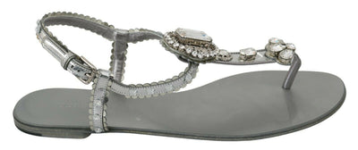 Dolce &amp; Gabbana Zilveren Kristallen Sandalen Slippers Schoenen