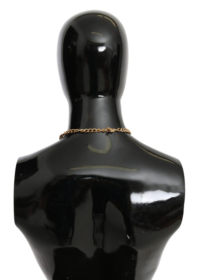 Dolce &amp; Gabbana Groene Bladeren Gouden Messing Kristallen Bloem Hanger Ketting