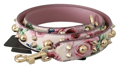 Bandoulière à clous en cuir à fleurs roses Dolce &amp; Gabbana