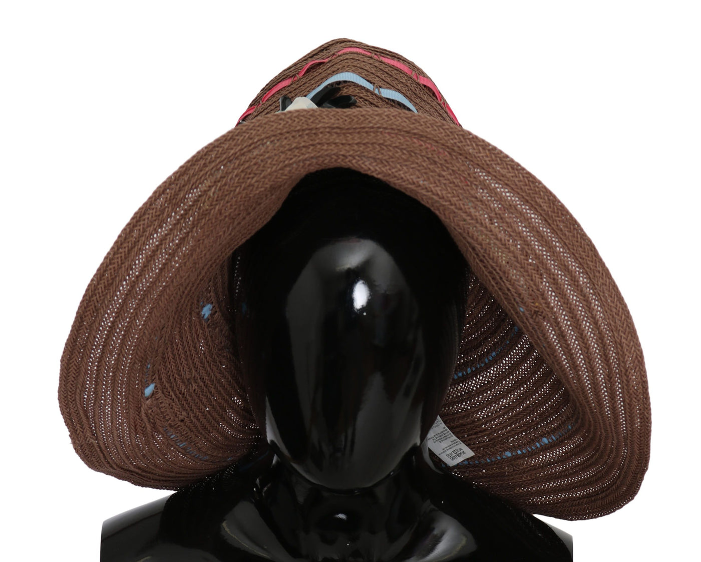 Dolce &amp; Gabbana Chapeau en paille à large bord fleuri marron