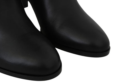 Jimmy Choo Élégantes bottes à talons en cuir de veau noir