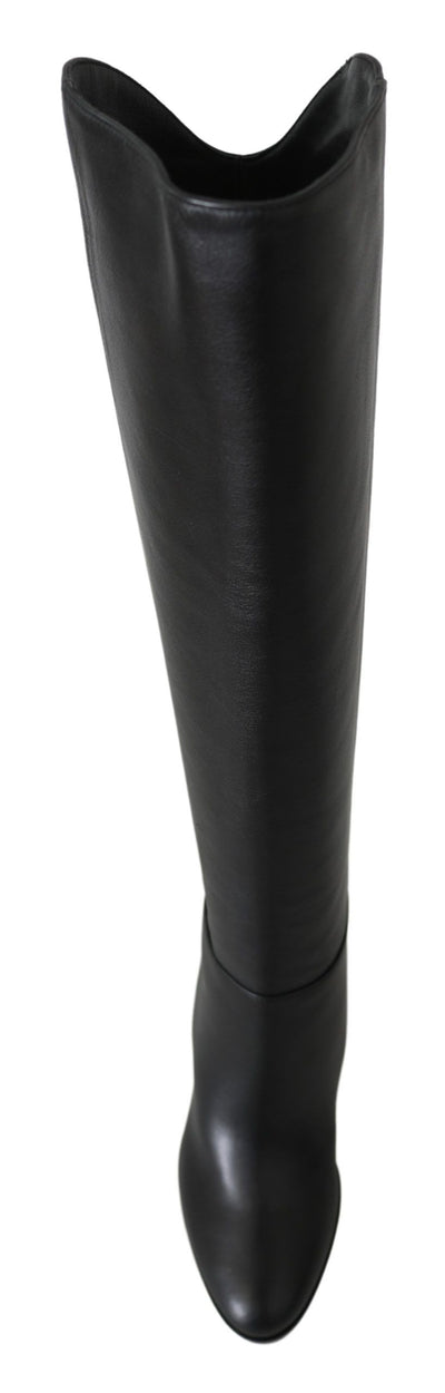 Jimmy Choo Élégantes bottes à talons en cuir de veau noir