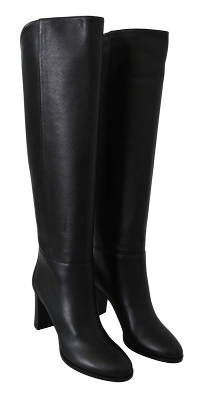 Jimmy Choo Élégantes bottes à talons en cuir de veau noir