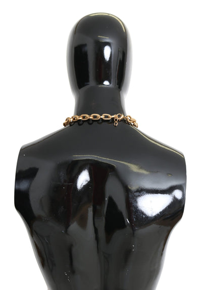 Dolce &amp; Gabbana gouden messing ketting met kristallen zonnebloemhangers