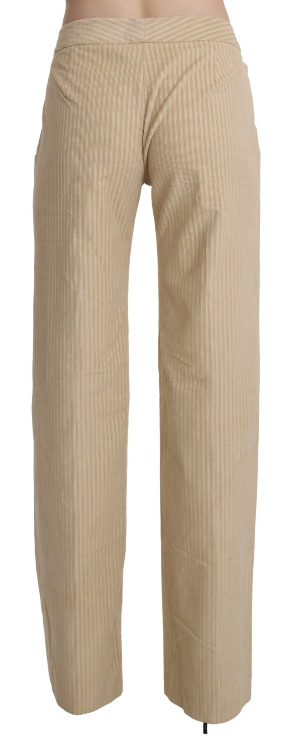 Pantalon large évasé taille haute beige Ermanno Scervino