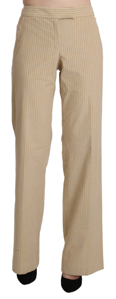 Pantalon large évasé taille haute beige Ermanno Scervino