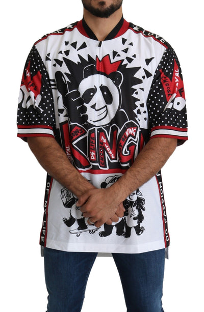 Dolce & Gabbana White King Panda Top Polyester Mens T-shirt