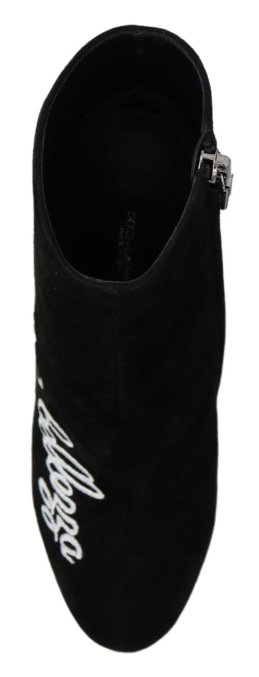 Dolce &amp; Gabbana Bottes L'Amore E'Bellezza en daim noir