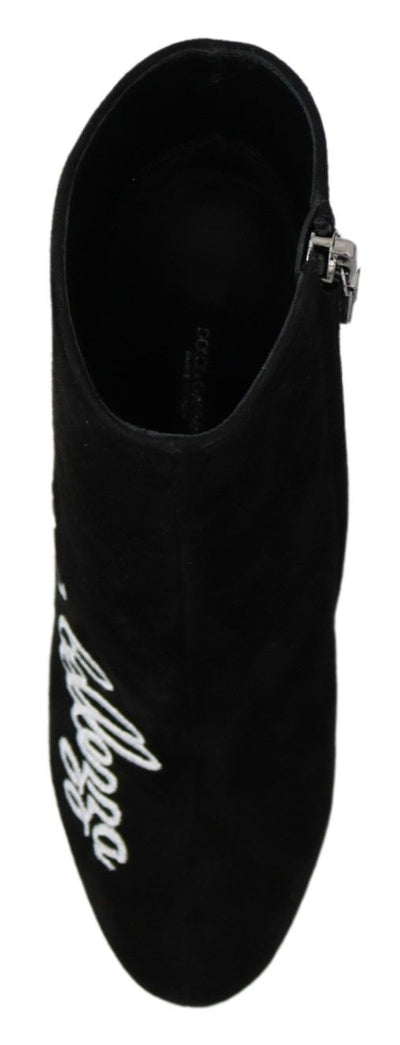 Dolce &amp; Gabbana Bottes L'Amore E'Bellezza en daim noir