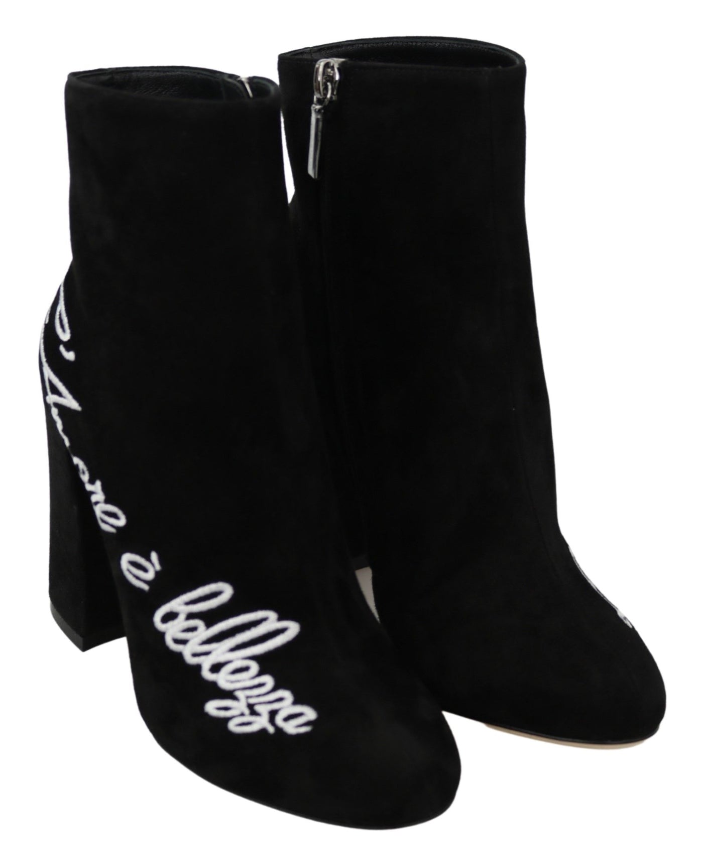 Dolce &amp; Gabbana Bottes L'Amore E'Bellezza en daim noir