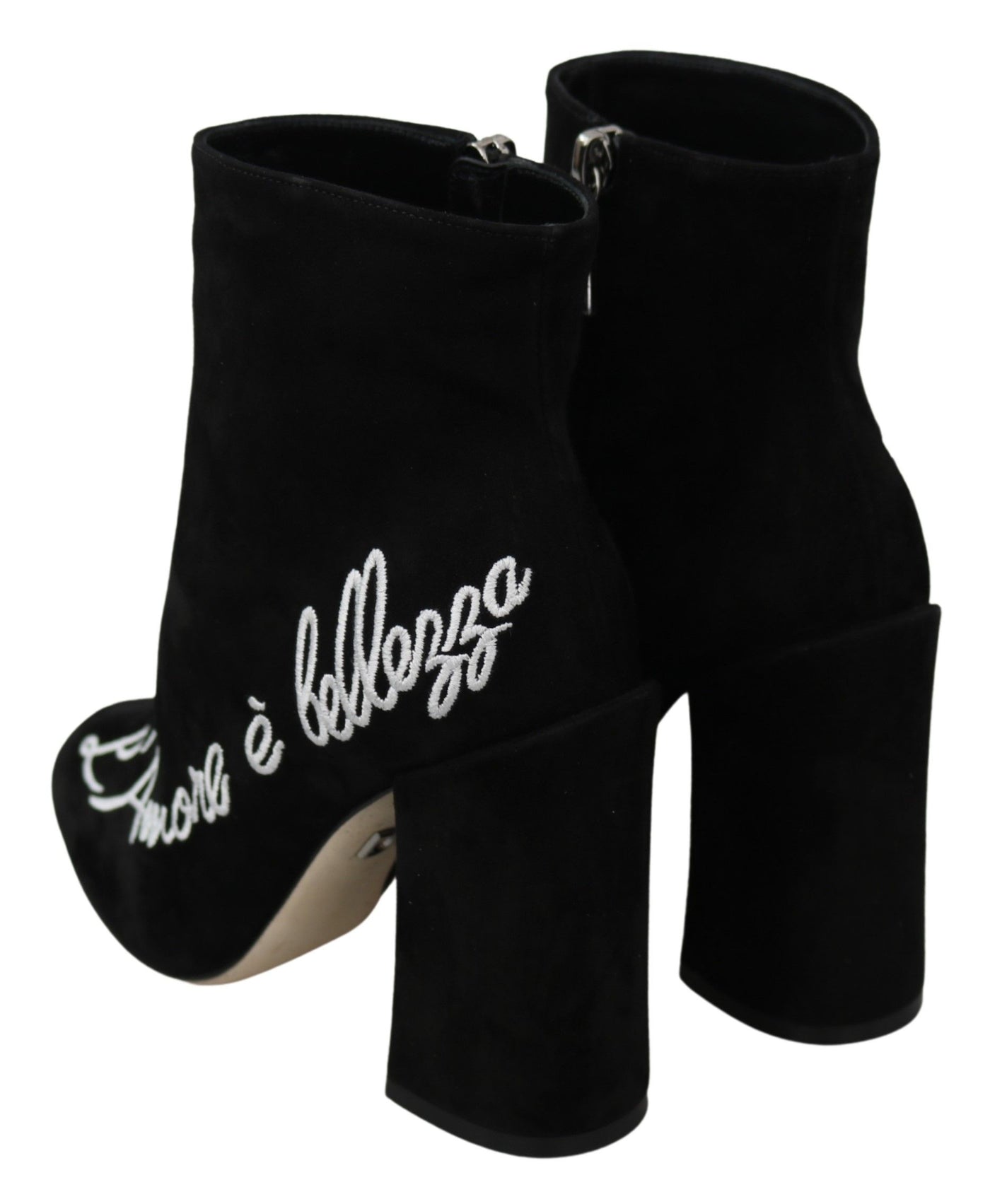 Dolce &amp; Gabbana Bottes L'Amore E'Bellezza en daim noir