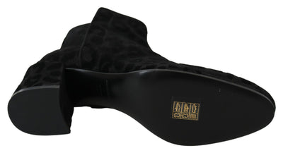 Bottines courtes noires à imprimé léopard Dolce &amp; Gabbana