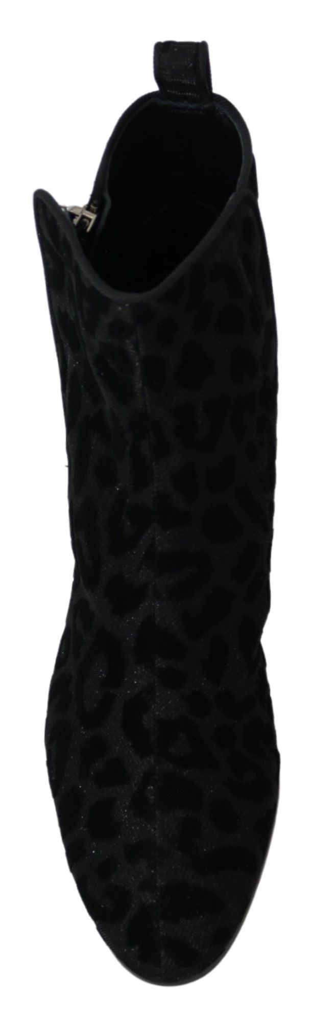 Bottines courtes noires à imprimé léopard Dolce &amp; Gabbana