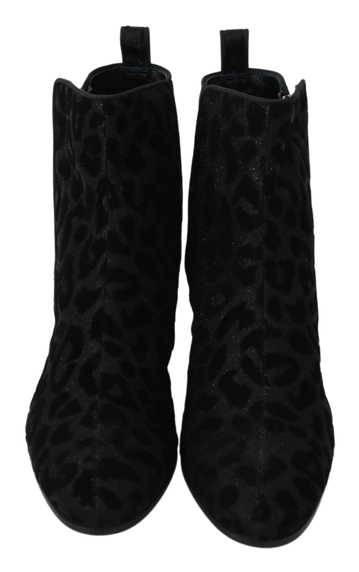 Bottines courtes noires à imprimé léopard Dolce &amp; Gabbana