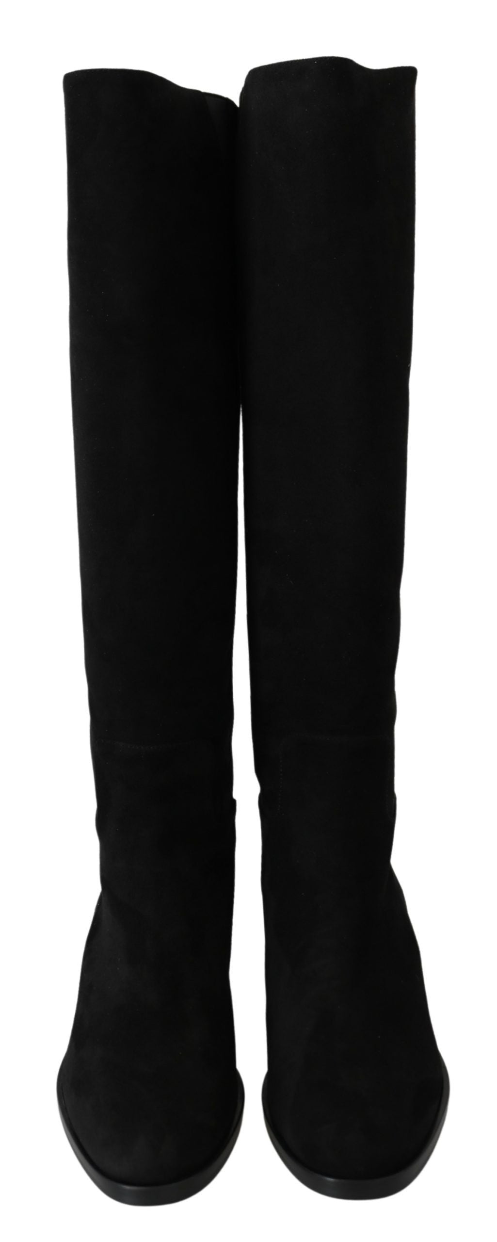 Bottes plates hautes en daim noir Dolce &amp; Gabbana