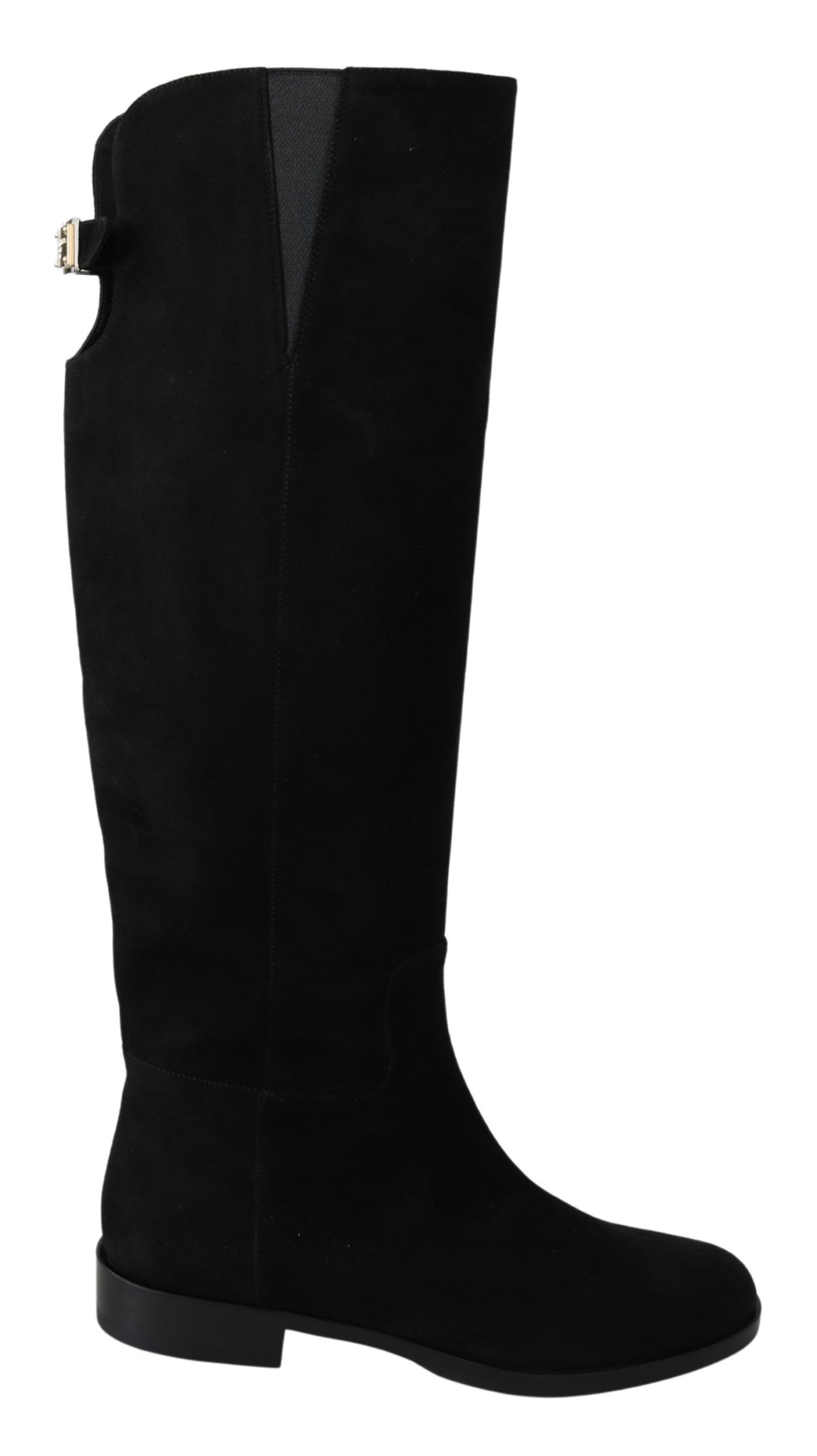 Bottes plates hautes en daim noir Dolce &amp; Gabbana
