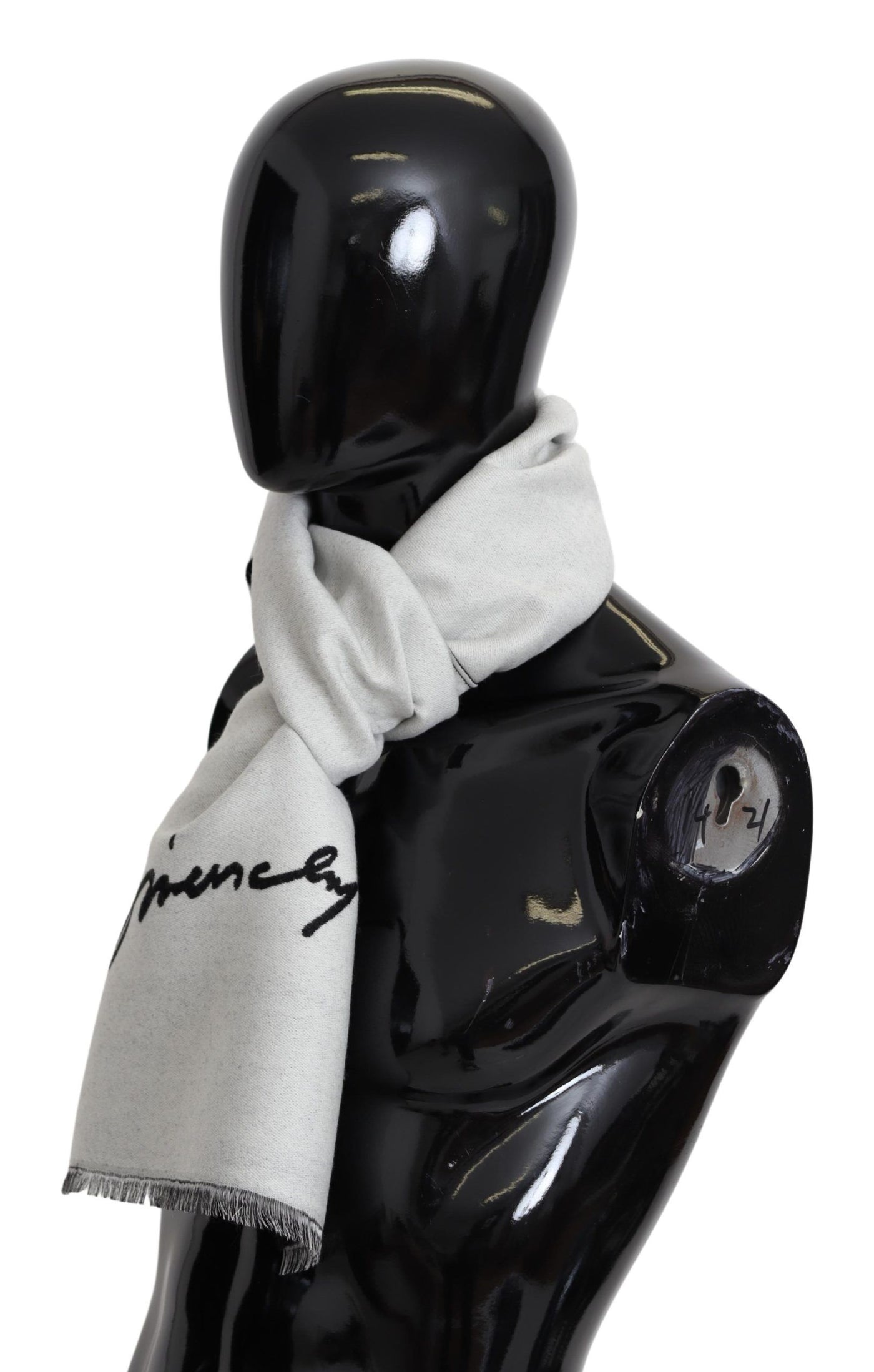 Écharpe châle unisexe en laine noire et blanche Givenchy pour l'hiver