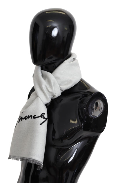 Écharpe châle unisexe en laine noire et blanche Givenchy pour l'hiver