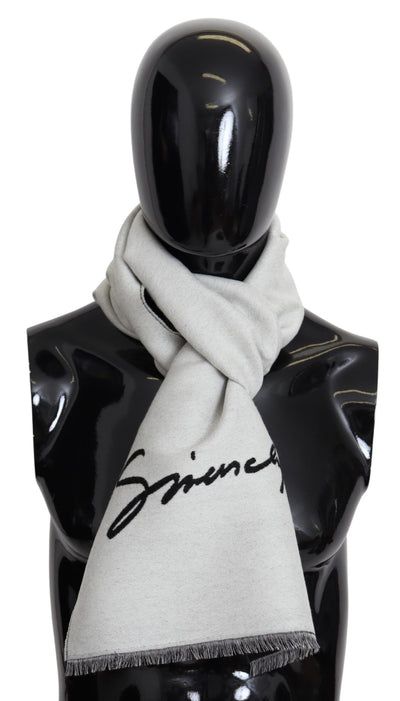 Écharpe châle unisexe en laine noire et blanche Givenchy pour l'hiver