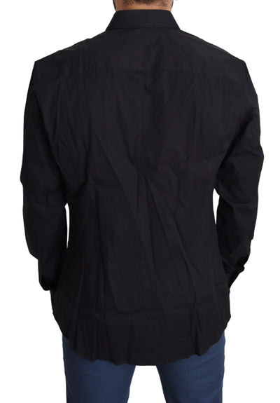 Dolce &amp; Gabbana Zwarte Katoenen Stretch Jurk SICILIA Shirt