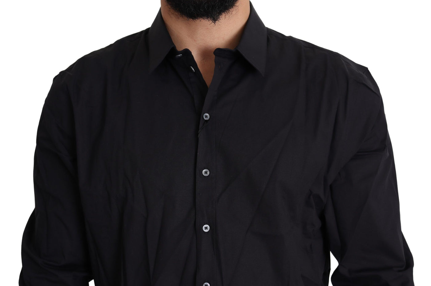 Dolce &amp; Gabbana Zwarte Katoenen Stretch Jurk SICILIA Shirt