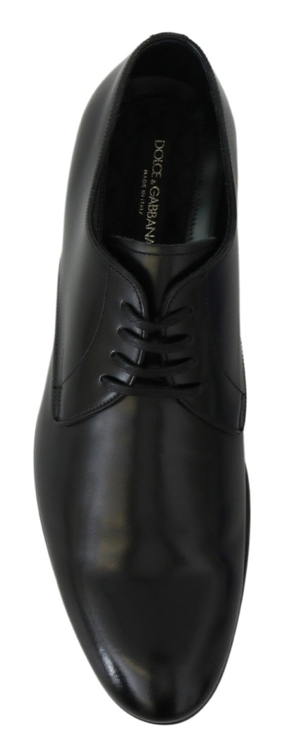 Dolce &amp; Gabbana Derby Napoli Zwarte Leren Formele Schoenen