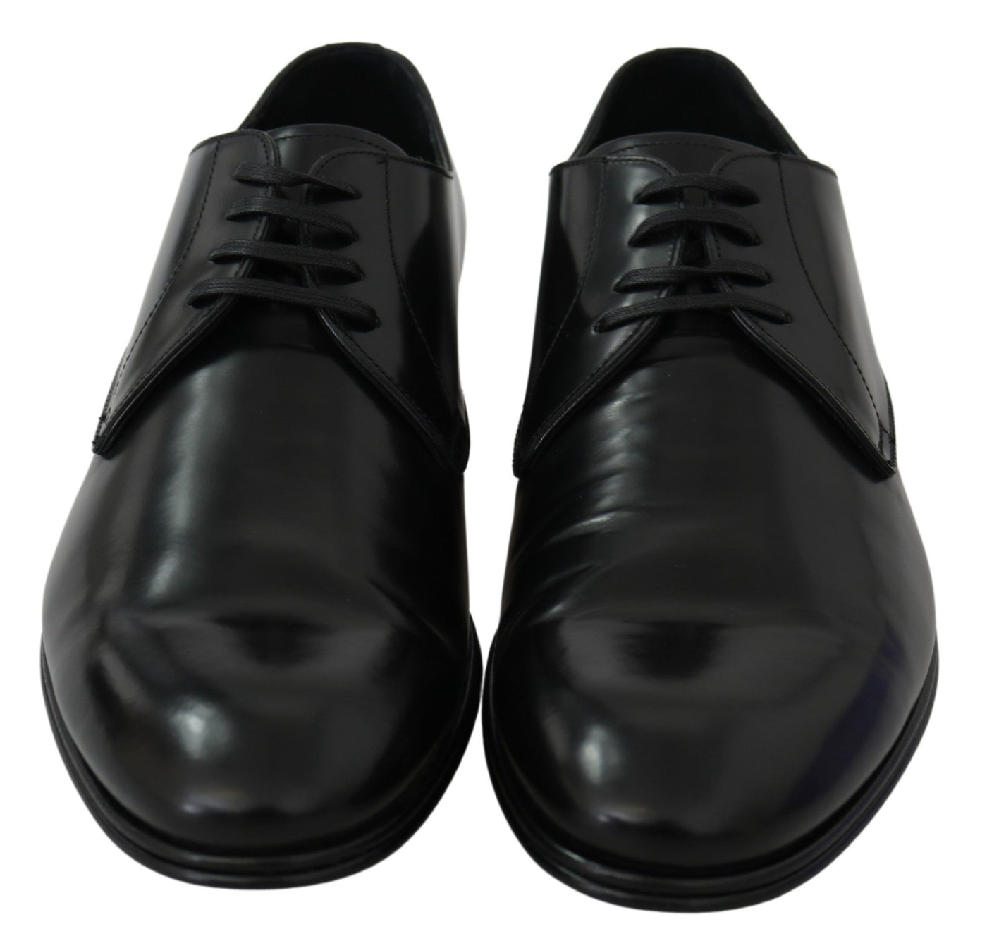 Dolce &amp; Gabbana Derby Napoli Zwarte Leren Formele Schoenen