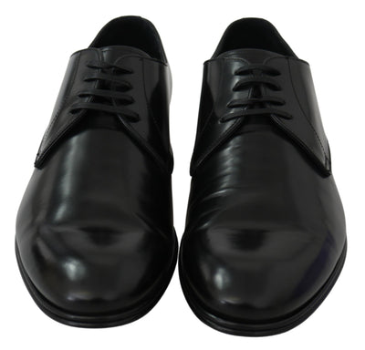 Dolce &amp; Gabbana Derby Napoli Zwarte Leren Formele Schoenen