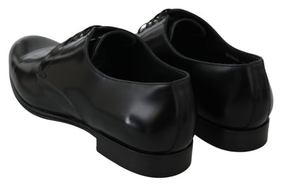 Dolce &amp; Gabbana Derby Napoli Zwarte Leren Formele Schoenen