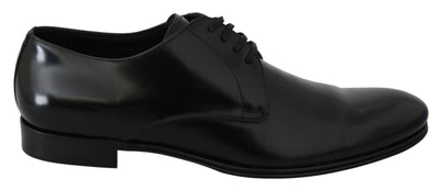Dolce &amp; Gabbana Derby Napoli Zwarte Leren Formele Schoenen