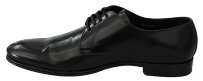 Dolce &amp; Gabbana Derby Napoli Zwarte Leren Formele Schoenen