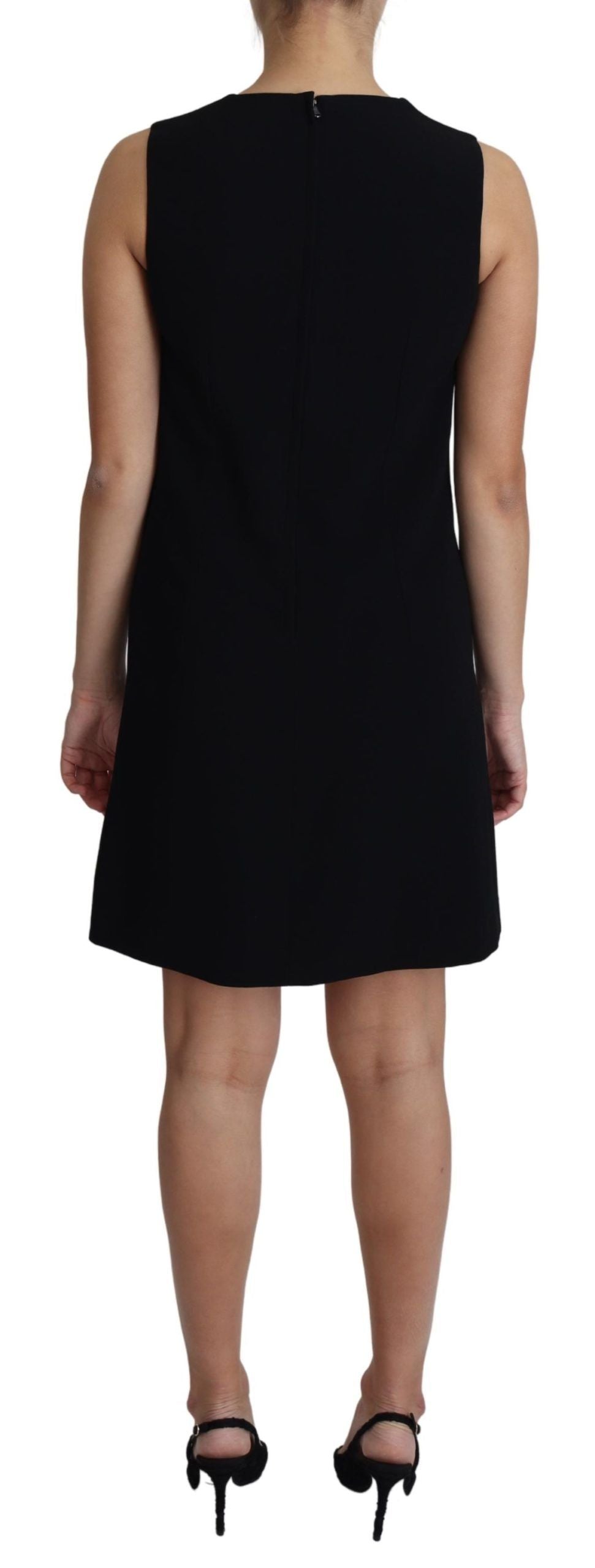 Robe courte trapèze en viscose stretch noire Dolce &amp; Gabbana