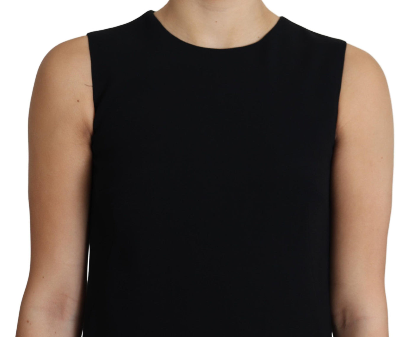 Robe courte trapèze en viscose stretch noire Dolce &amp; Gabbana